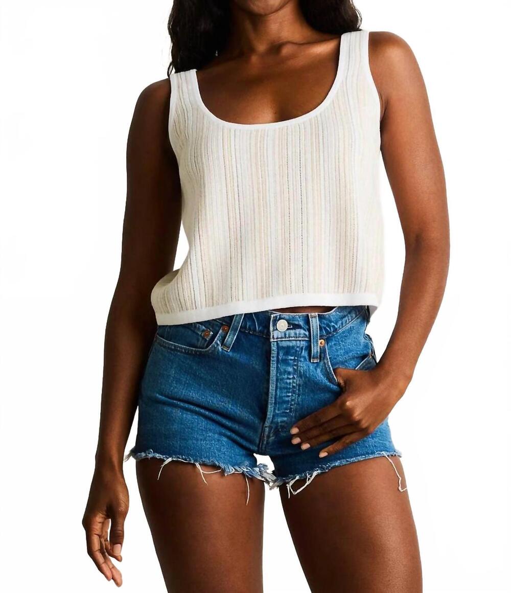 NEW LISA TODD sun kissed tank top in white combo